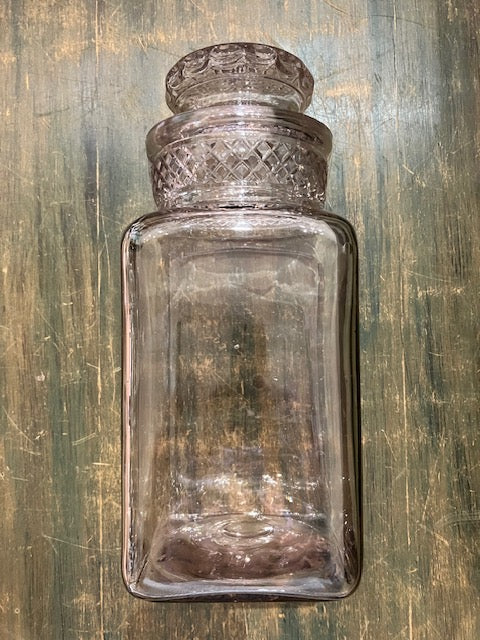 Antique Glass Lidded Store Jar