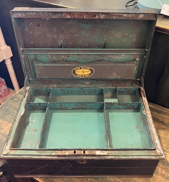 Large Metal Box with fitted interior