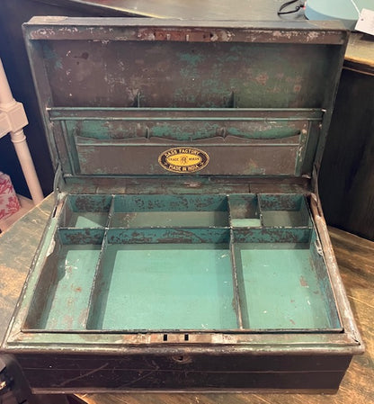 Large Metal Box with fitted interior