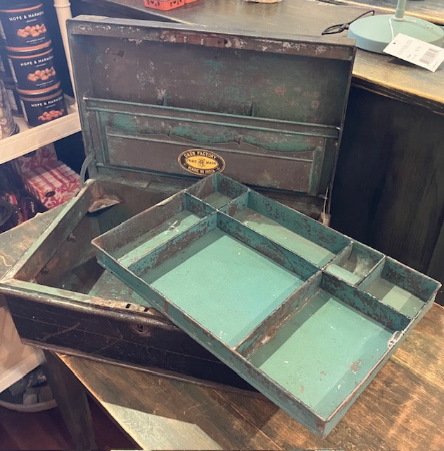 Large Metal Box with fitted interior