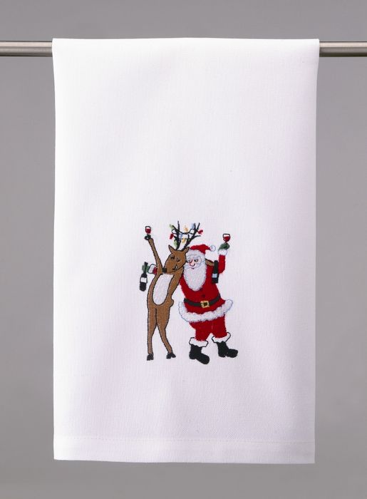 Drunk Reindeer with Santa Towel 16'' x 25''