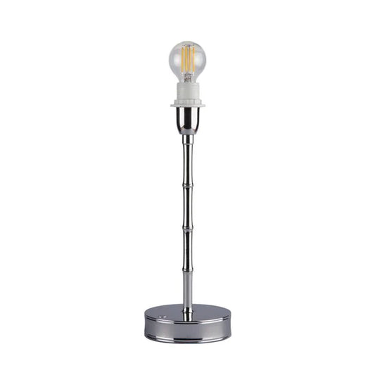 Bamboo Lamp with Silver Base