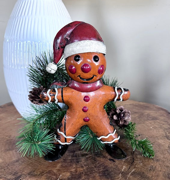 GINGERBREAD MAN WITH SANTA HAT