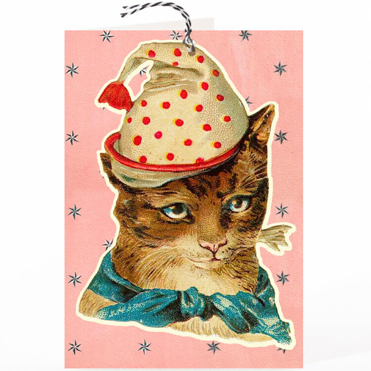 3D Spotty Hat Blank Card