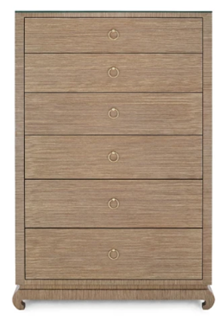 Ming Tall 6-Drawer, Flax Brown