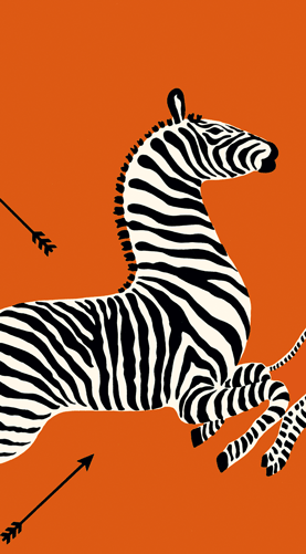 Zebras Orange Guest Towel