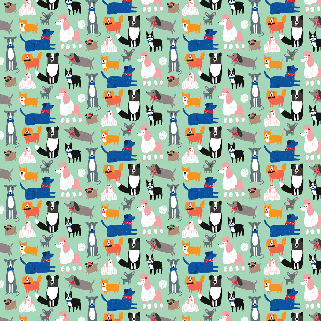Colorful Dogs Roll Giftwrap