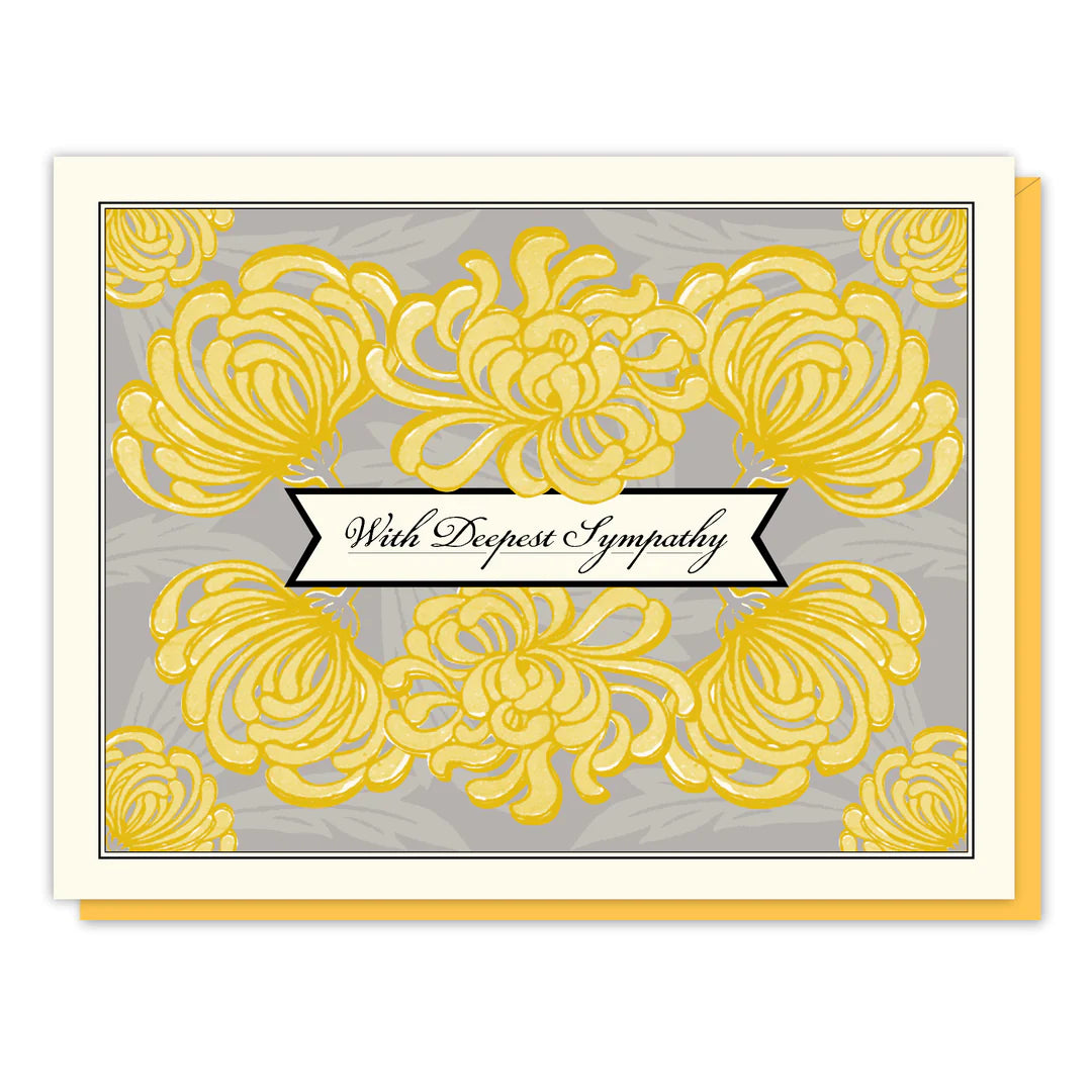 Chrysanthemums Sympathy Card