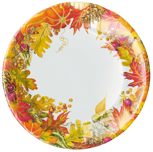 Harvest Garland White Salad Plates