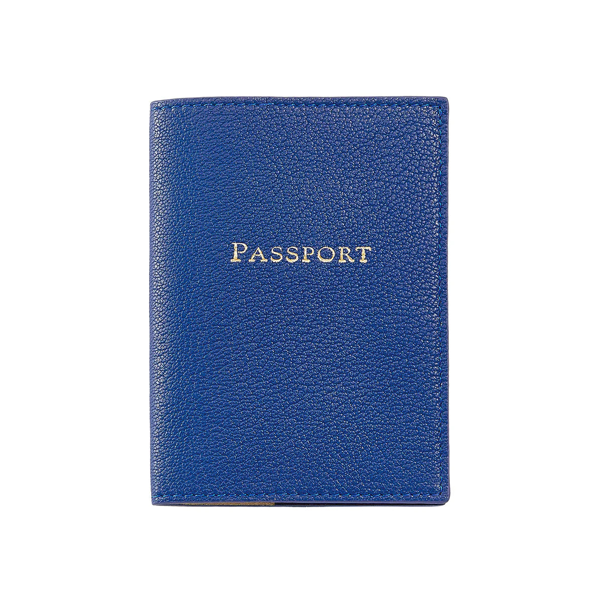 Passport Cover Royal Blue Goatskin Leather