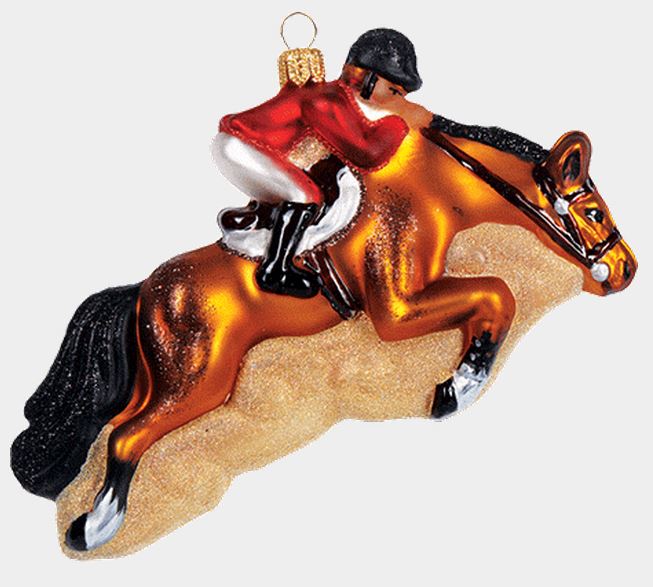 Jockey Riding Jumping Horse Ornament