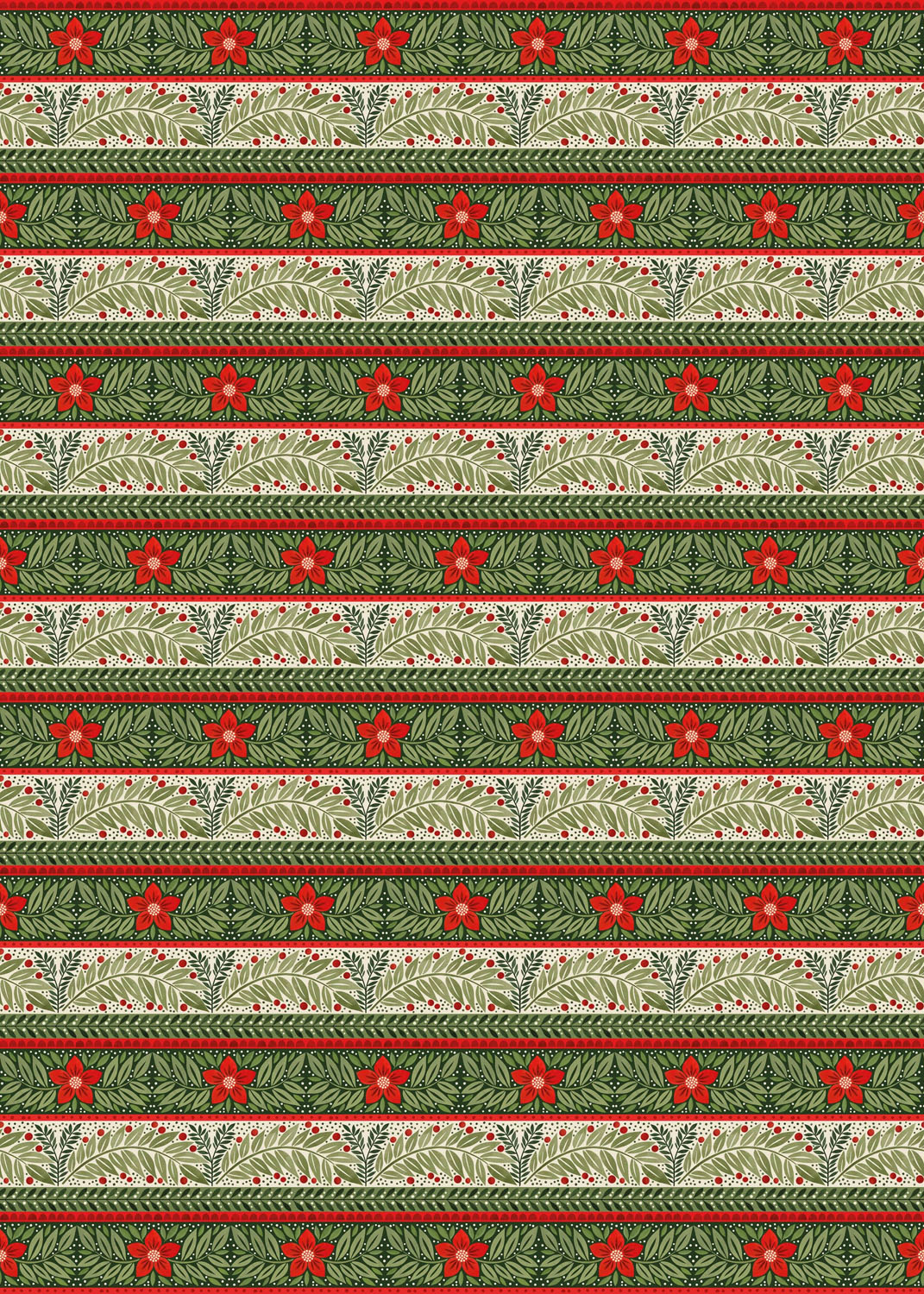 Christmas Floral Roll Wrap