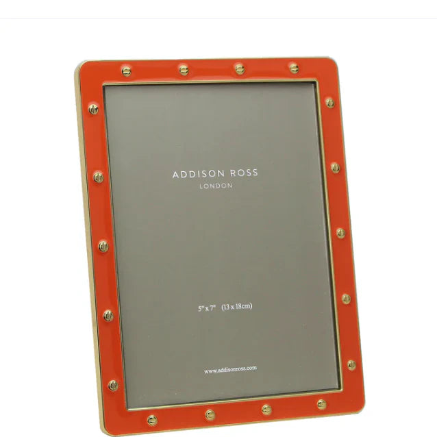 Orange Enamel & Gold Locket Frame 5 x 7
