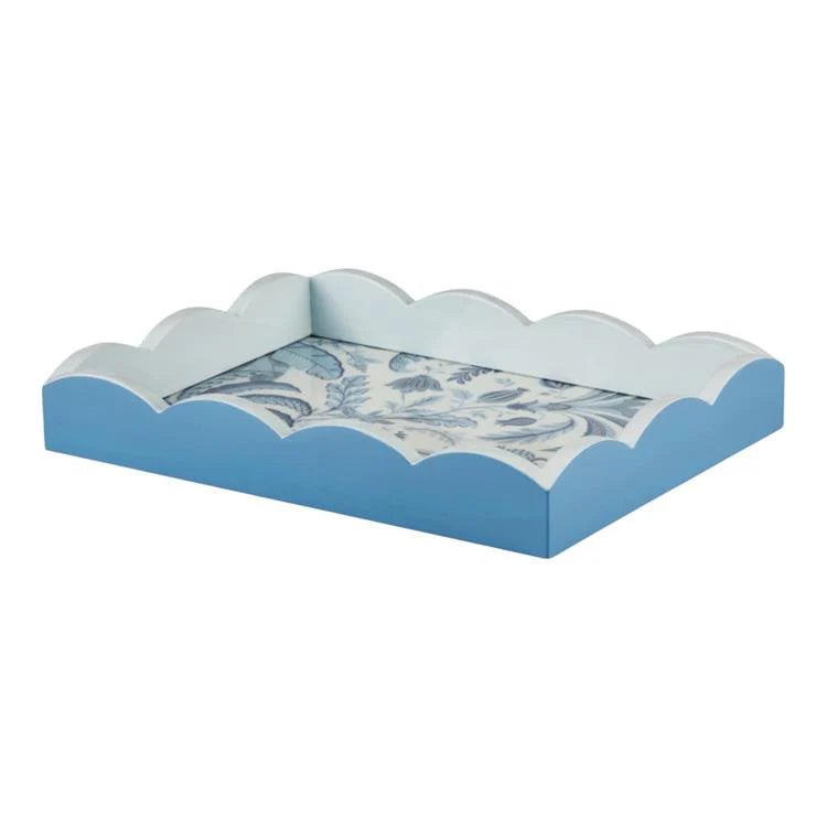 Palm Beach Blue Lacquered Scallop Medium Tray