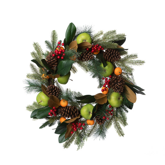 Mixed Fruit and Evergreen Wreath