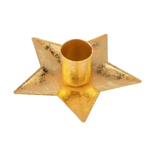 Gold foiled metal star taper holder