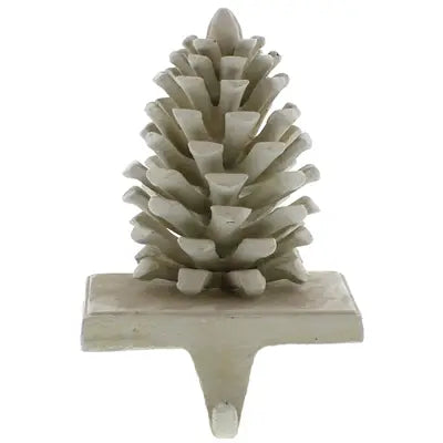 Pinecone Stocking Holder White