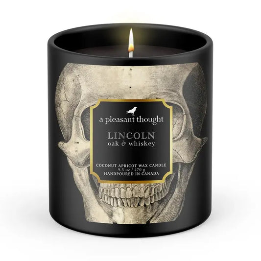 Lincoln Oak & Whiskey Raven Candle