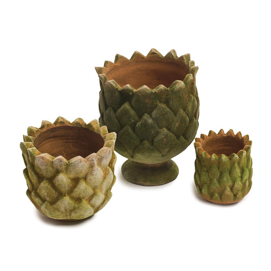 Small Age Pine Cone Planter 6"D 6.5"H