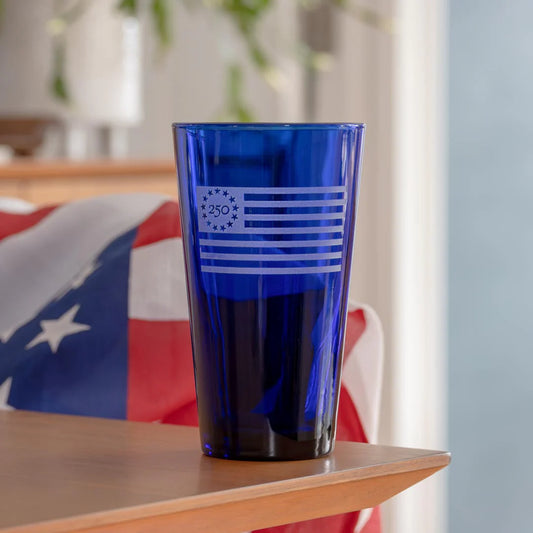 America250 Betsy Ross Flag 17 oz Cobalt Blue Pint Glass
