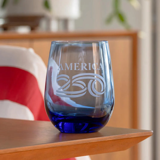 America250 Blue Stemless Wine Tumbler 15oz