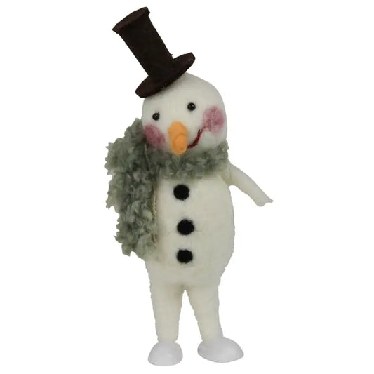 Felt Festive Snowman with Green Scarf
