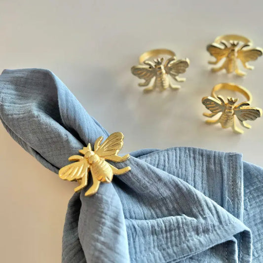 Bee Napkin Rings, Set of Four