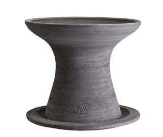 Celeste pot Large in raw grey with tray