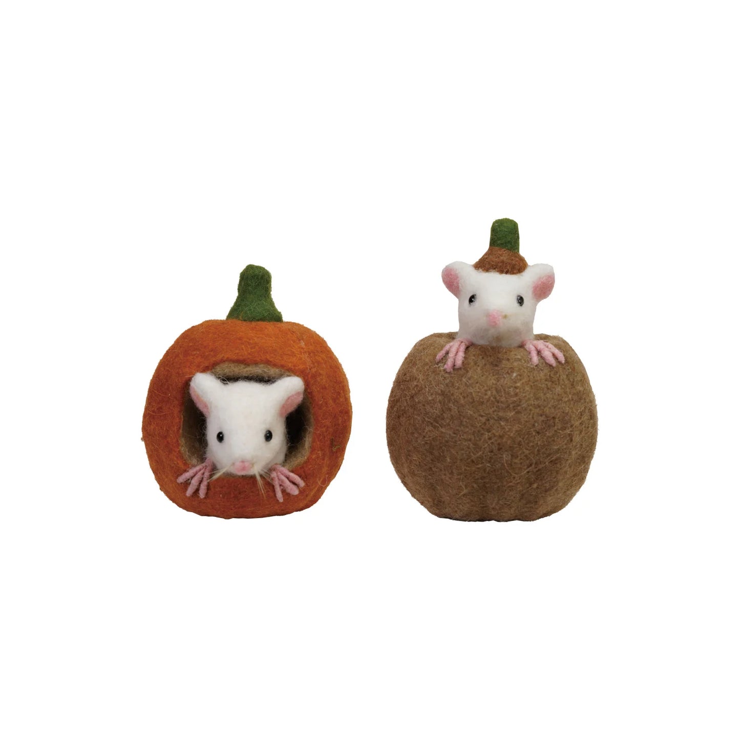 Felt Pumpkin with Mouse
