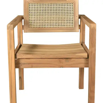 Caned Teak Bema Arm Chair - Natural Teak Finish