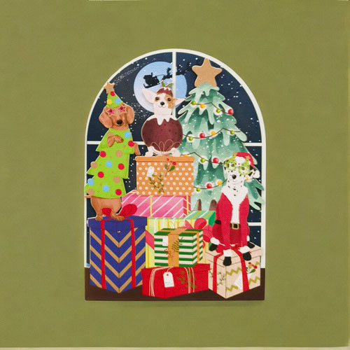 Dogs And Gifts Greeting Card
