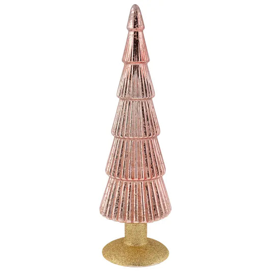 Fluted Mercury Glass Tree Pink