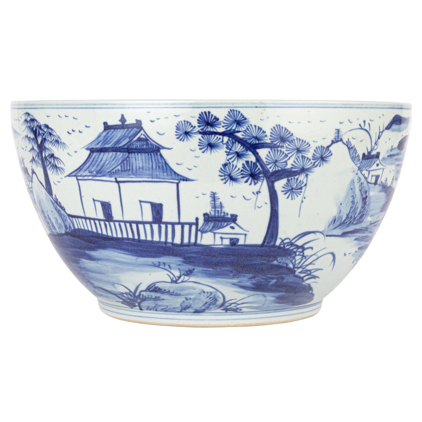 Hand-Painted Porcelain Vintage Reproduction Planter (Holds 14" Pot)