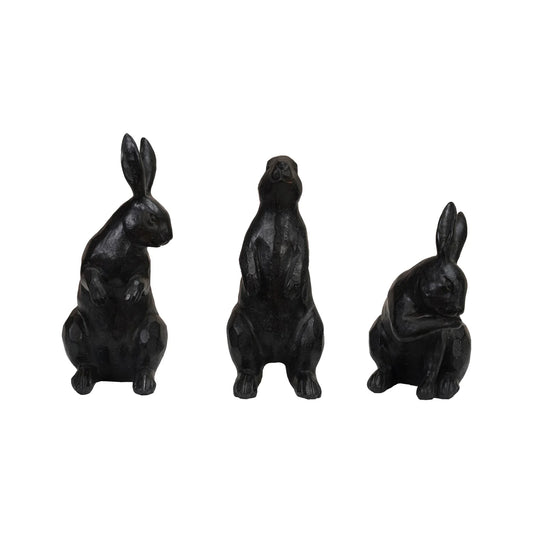 Resin Rabbit Deco  Cast Iron Finish