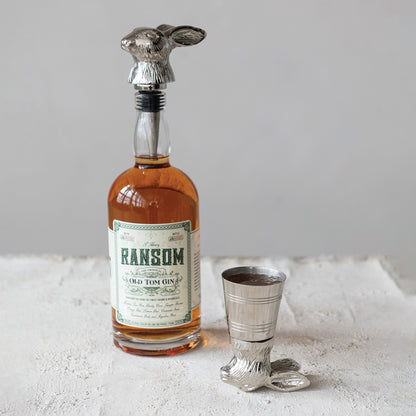 Cast Aluminum & Stainless Steel Rabbit Head Jigger 2 oz.