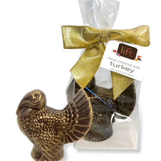 Thanksgiving Solid Turkey with Gold Luster Dust Milk Chocolate