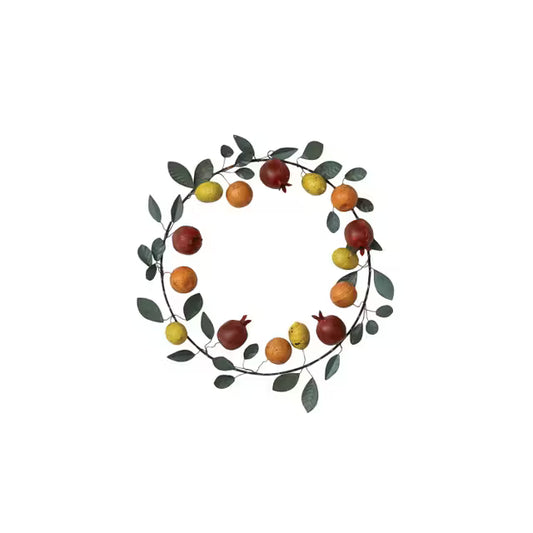 Hand-Painted Metal Vintage Reproduction Toleware Wreath