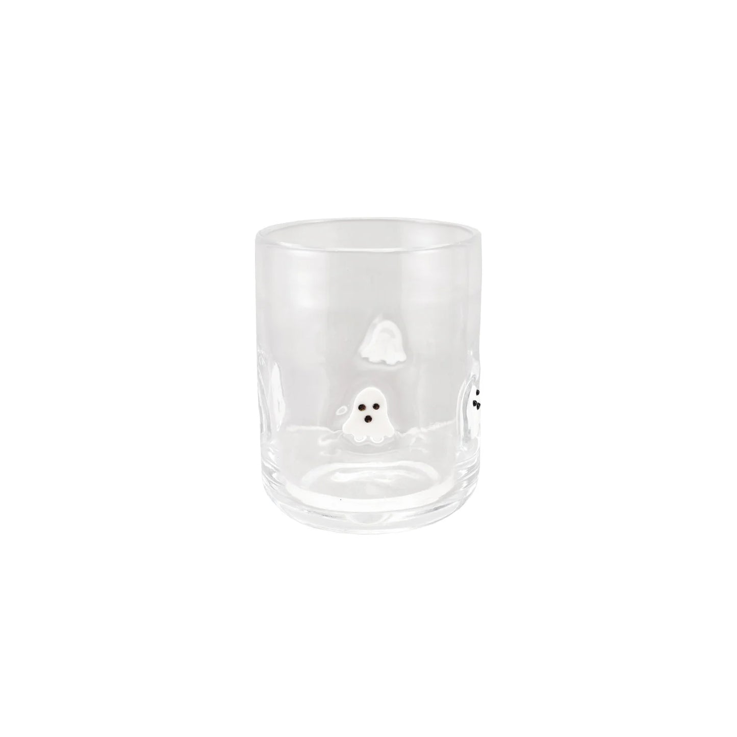 Drinking Glass with Embedded Ghosts White & Black 16 oz.