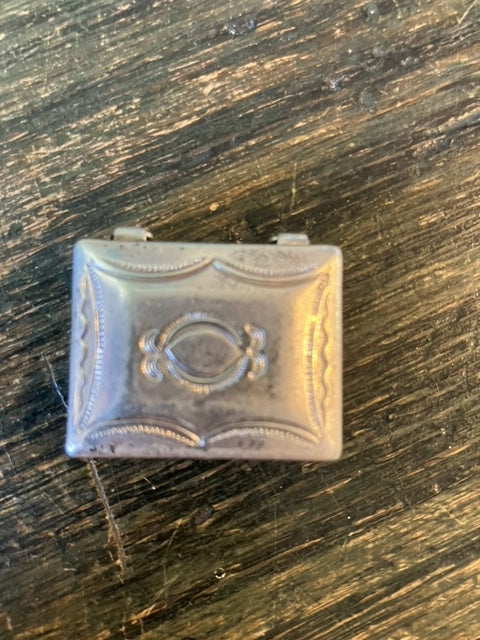 Silver Square Shaped Pill Box