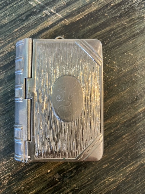 Match Safe Book shaped Nickel plated