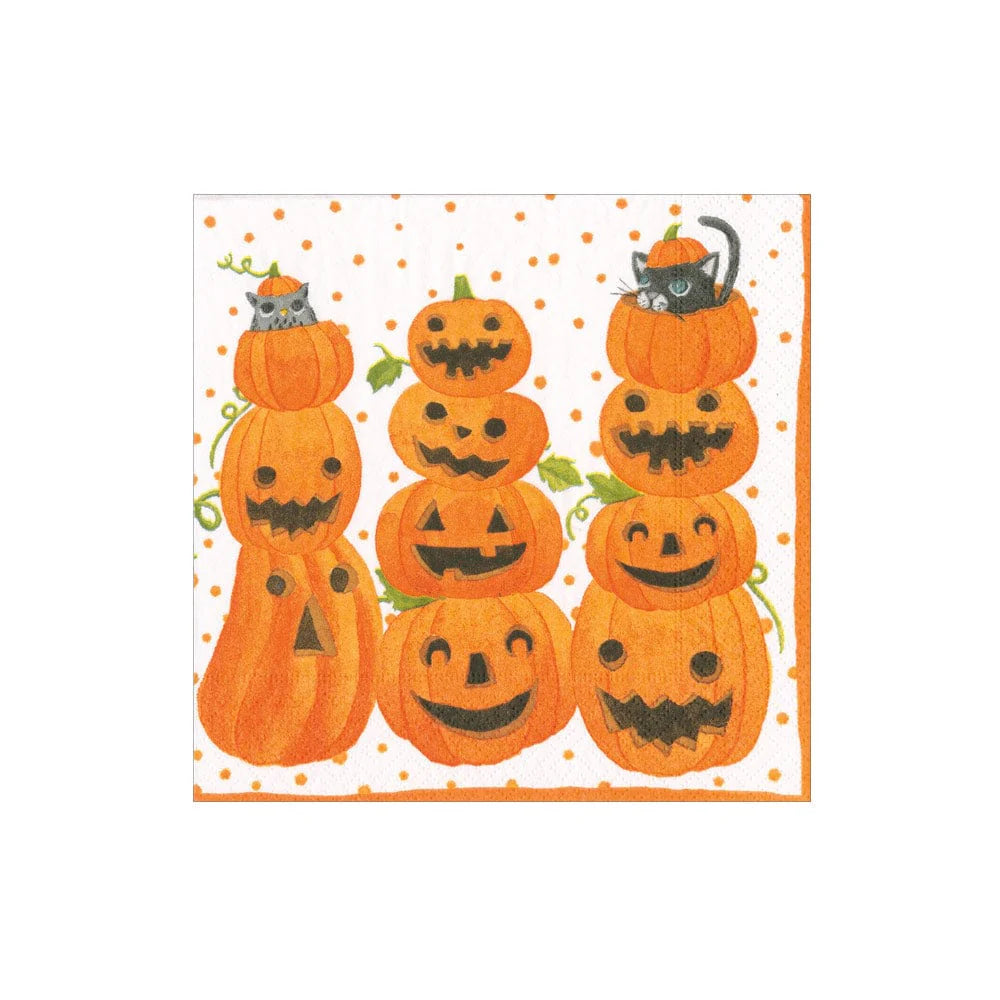 Jack O' Lanterns Paper Cocktail Napkins - 20 Per Package