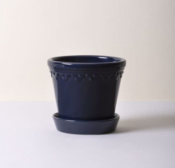 Kobenhavner 14 cm / 5.5 inch pot & tray in Sapphire Blue