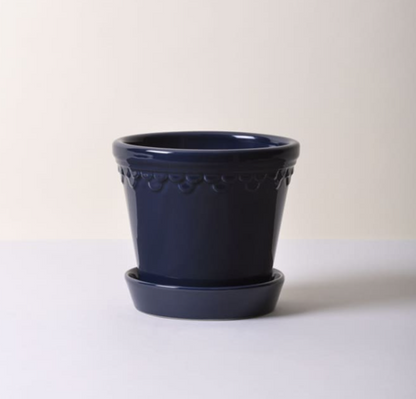 Kobenhavner 14 cm / 5.5 inch pot & tray in Sapphire Blue