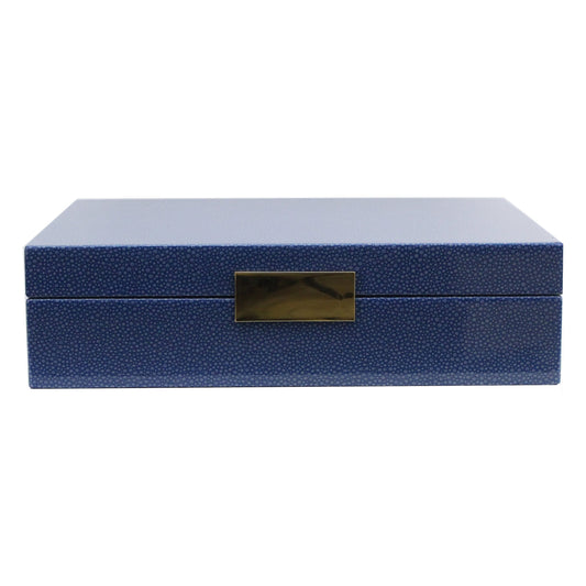 Blue Shagreen Box With Silver