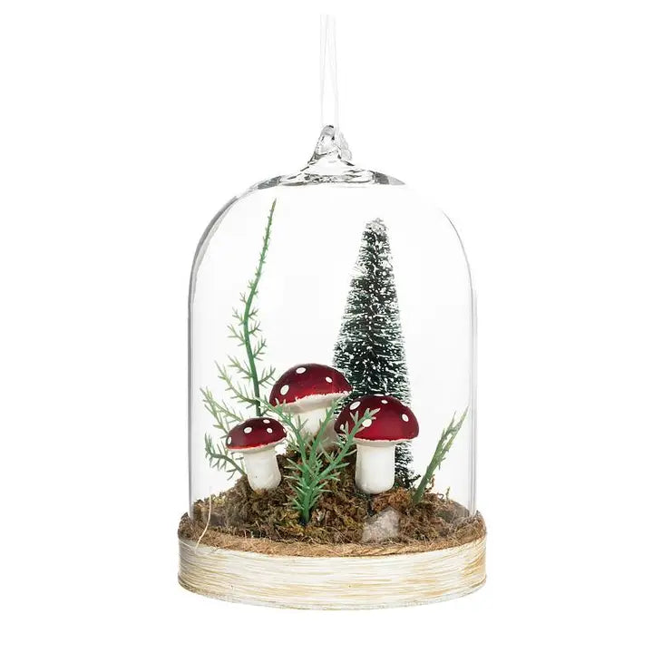 Mushroom in Forest Dome Ornament-4"H