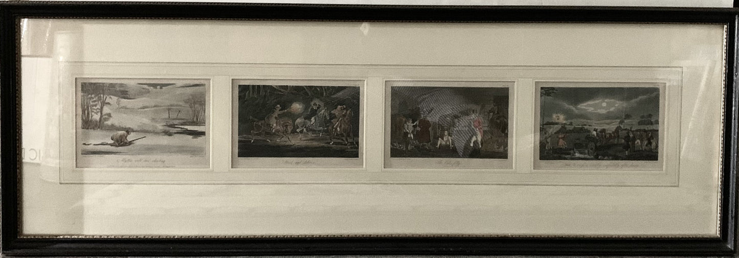 Rare Set of Four Prints from Memoirs of the Life of the Late John Mytton, Esq Framed Together Series 1