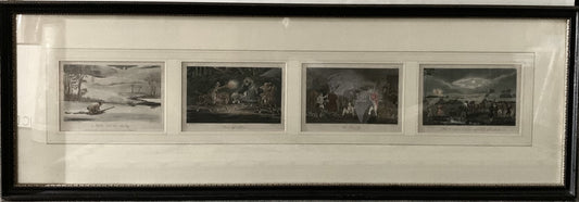 Rare Set of Four Prints from Memoirs of the Life of the Late John Mytton, Esq Framed Together Series 1