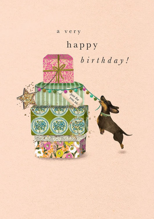 Present Stack Birthday Greeting Card