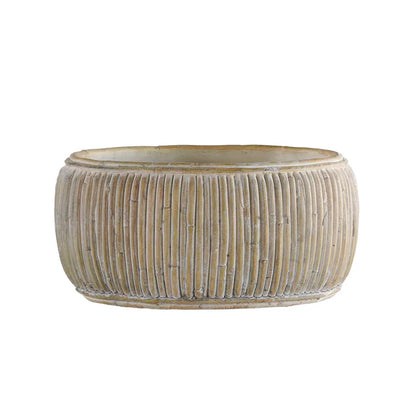 Shallow Concrete Faux Pattan Planter - Large