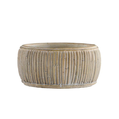 Shallow Concrete Faux Pattan Planter - Medium